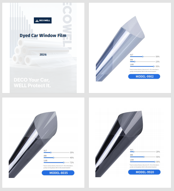 Decowell Dyed Car Window Film Catalog