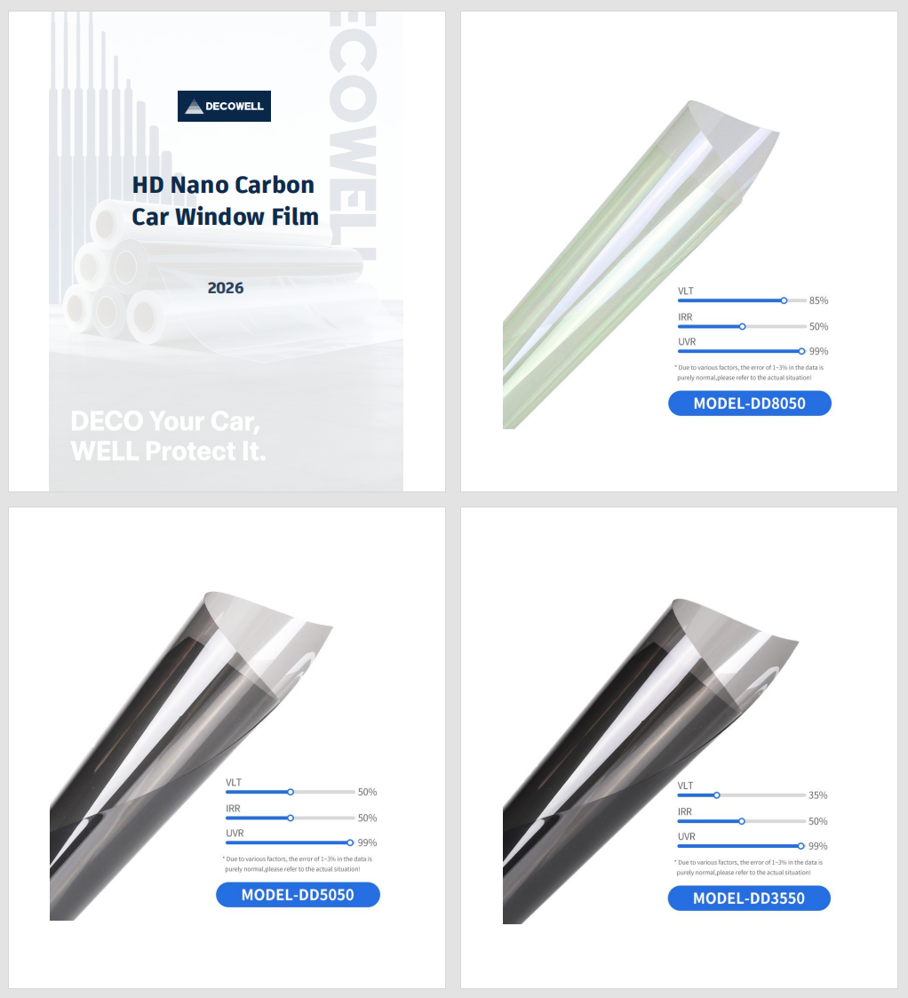 Decowell HD Nano Carbon Car Window Film Catalog