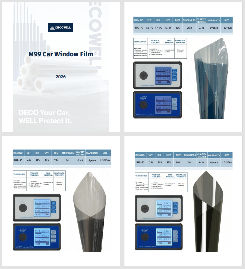 Decowell M99 Car Window Film Catalog