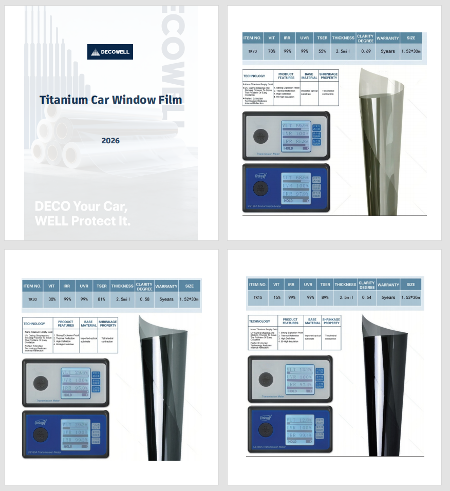 Decowell Titanium Car Window Film Catalog