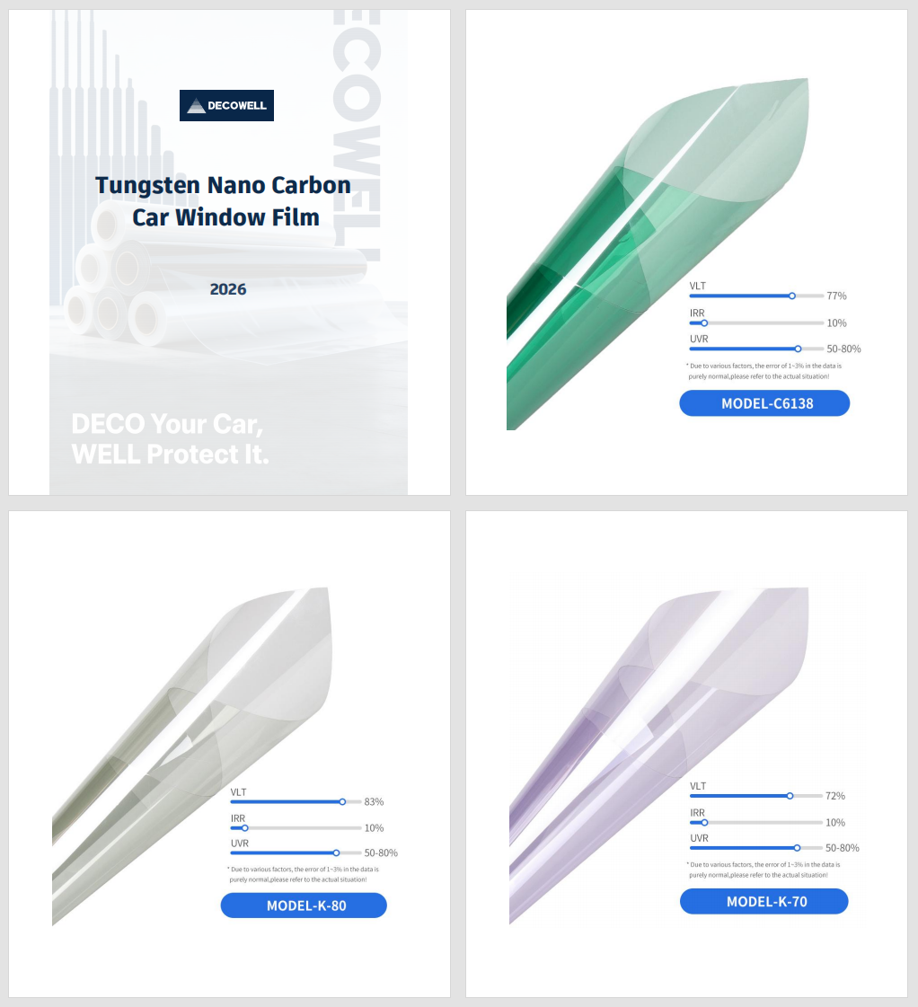 Decowell Tungsten Nano Carbon Car Window Film Catalog